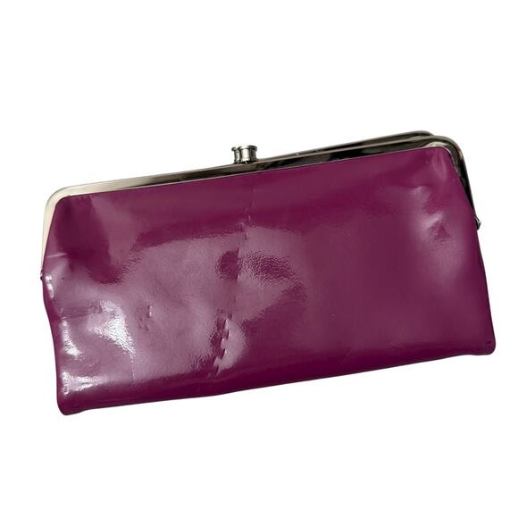 Hobo International Lauren Wallet Fuschia Patent Leather Frame Kisslock Cards * - Picture 2 of 11